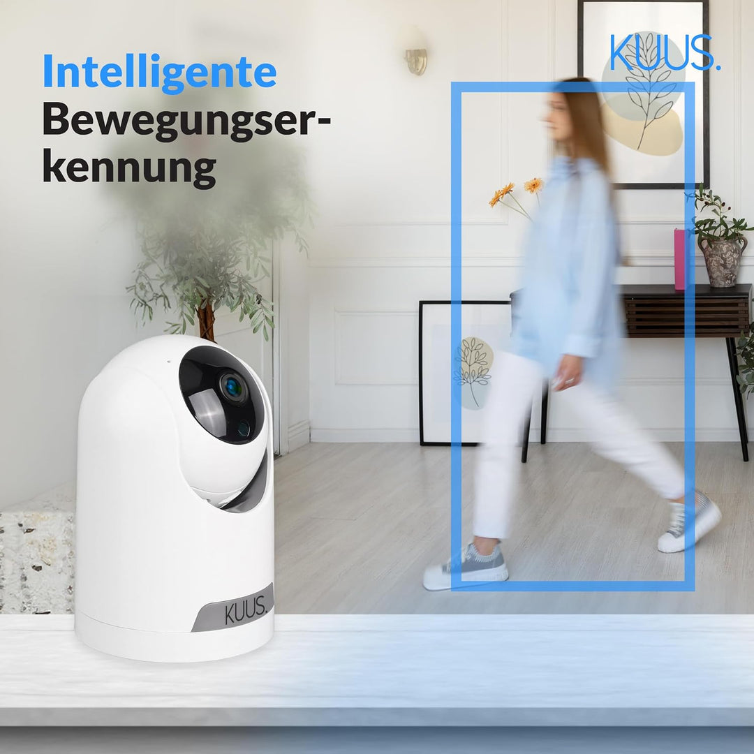 KUUS. BC1 – Überwachungskamera innen mit aufzeichnung, Videoüberwachung, 360 Grad Kamera, WLAN, Über