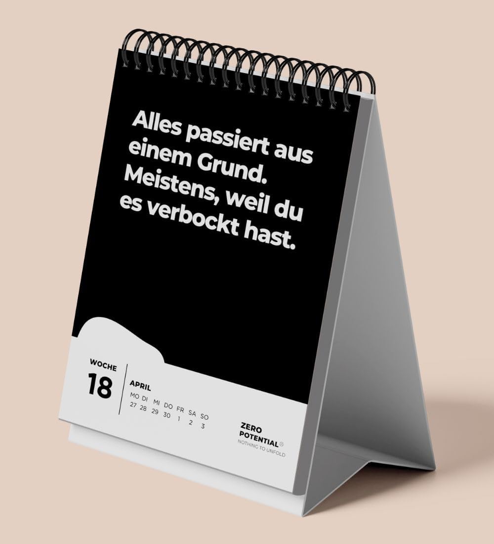 Demotivierender Tischkalender 2026 | 52 Wochen mit 52 unmotivierendenden Sprüchen Träume nicht dein