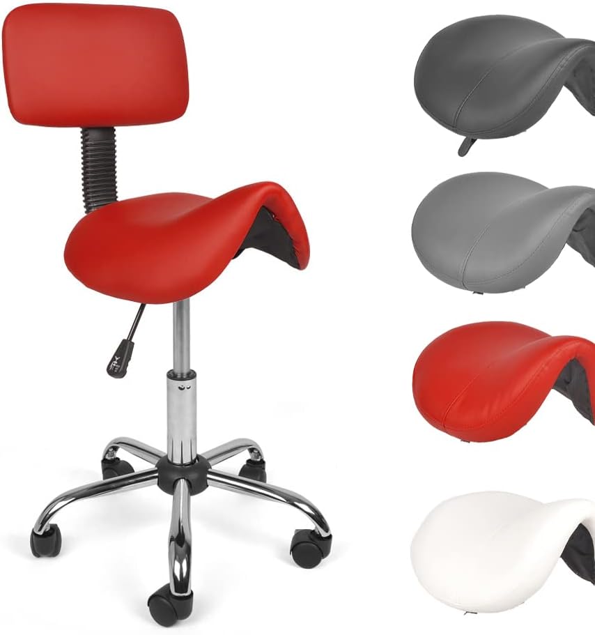 Mingone Sattelhocker Ergonomischer Arbeitshocker 360° Drehbarer Hocker Höhenverstellbarer Bürohocker