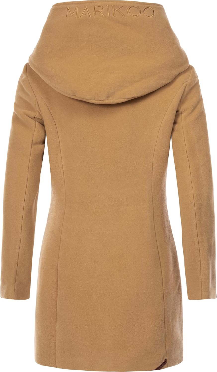 MARIKOO Damen Mantel in Wollmantel-Optik Warmer Trenchcoat mit Kapuze Maikoo XS-5XL M Braun, M Braun