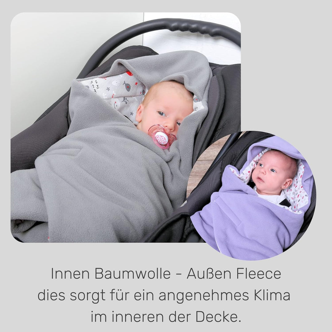 HOBEA-Germany – Einschlagdecke Fusssack für die Babyschale Sommer, Farben Sommerdecken: Sommer hellg