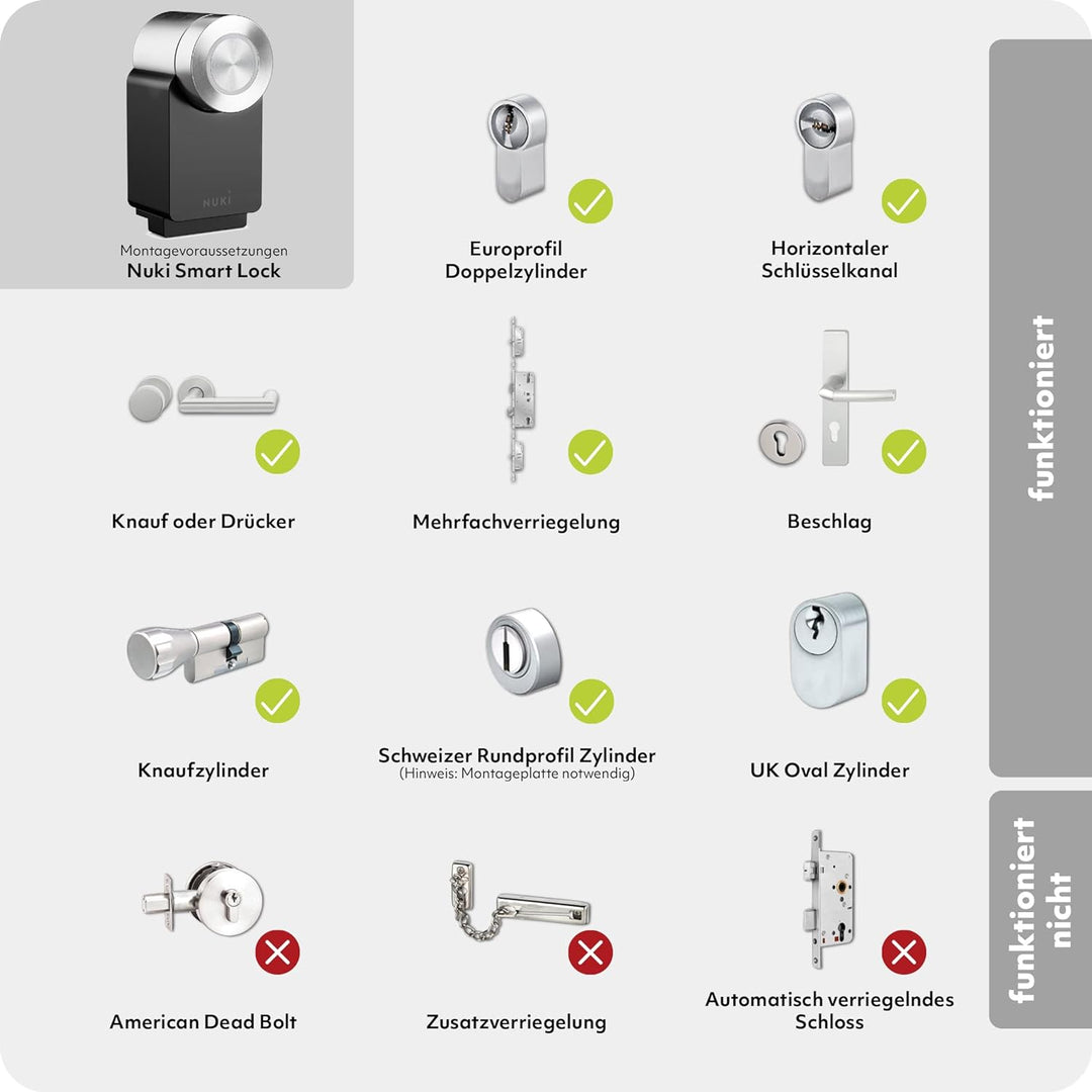 EKEY UNO 200228 Fingerprint mit Akku inkl. Nuki Smart Lock 3.0 Pro schwarz, Akkubetriebenes Nachrüst