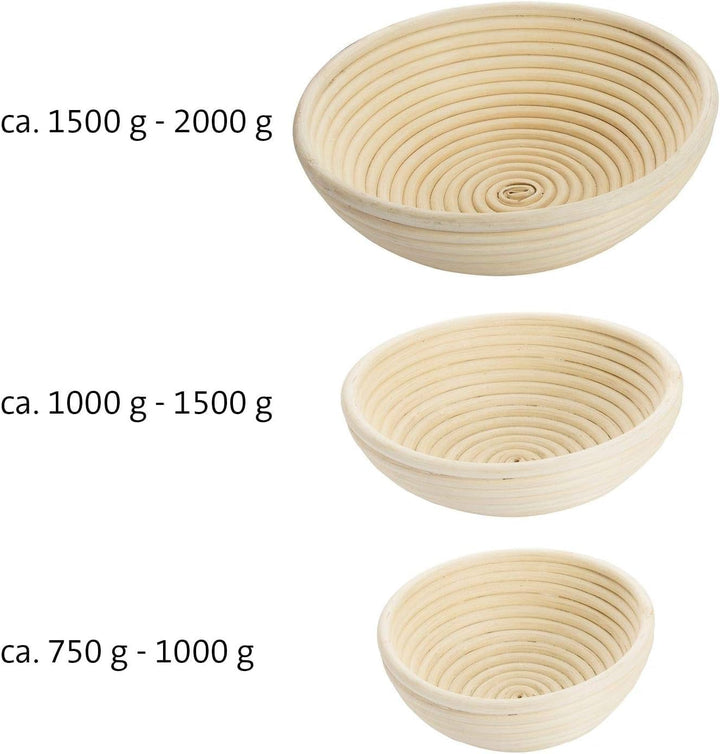 Westmark Gärkörbchen, Für 1000 - 1500g Brotteig, Rund, Durchmesser: 20,5 cm, Peddigrohr, Hellbeige,
