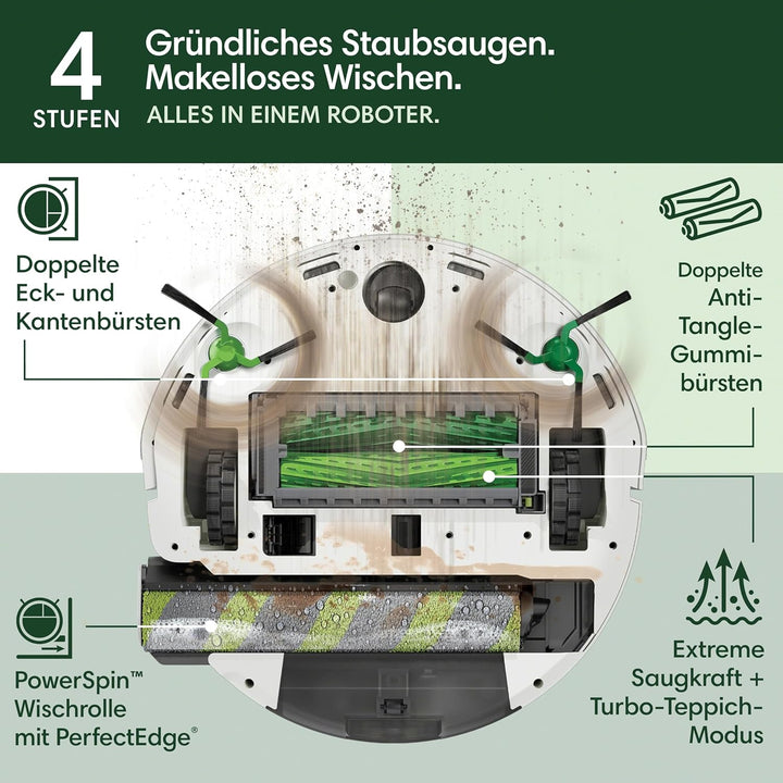 iRobot Roomba Max 705 Combo Saugroboter + AutoWash Dock: ausfahrbare, selbstreinigende Wischrolle, W