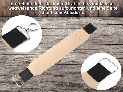 Rasiermesser Set mit Extra Breitem Abziehleder Streichriemen aus Echtem Leder - Set Angebot für Eins