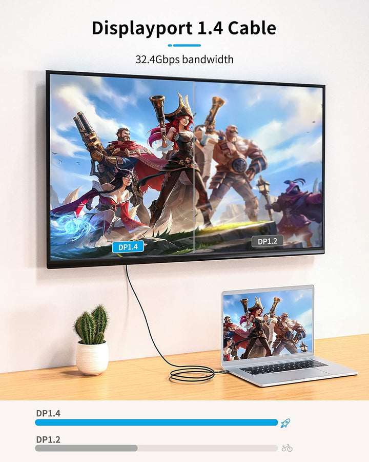 Etseinri DisplayPort Kabel 240Hz 7.5M, DisplayPort 1.4 Kabel 8K 60Hz 4K 240Hz 165Hz 144Hz 120Hz, DP