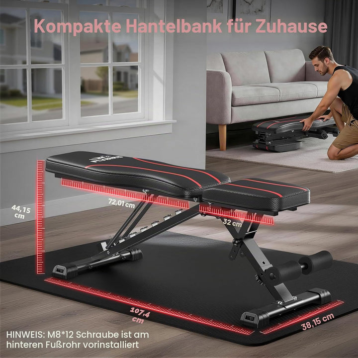 FLYBIRD Adjustable Bench,Utility Weight Bench for Full Body Workout- Multi-Purpose Foldable incline/