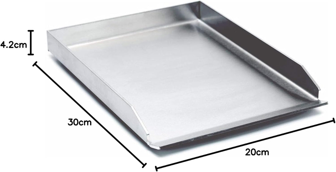 Kette´s Grillzubehör Edelstahl Plancha/Griddle-Plate/Bratplatte/Burger Platte (300 x 200mm) 300 x 20