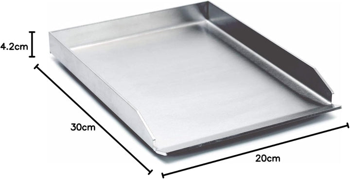 Kette´s Grillzubehör Edelstahl Plancha/Griddle-Plate/Bratplatte/Burger Platte (300 x 200mm) 300 x 20