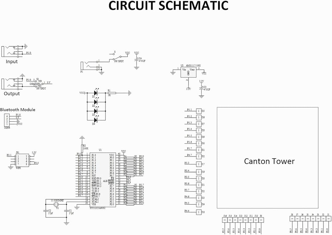 Canton Tower Shape DIY Electric Projects Lötübungsset, WiFi & Bluetooth, APP-Steuerung, mit Bunten L