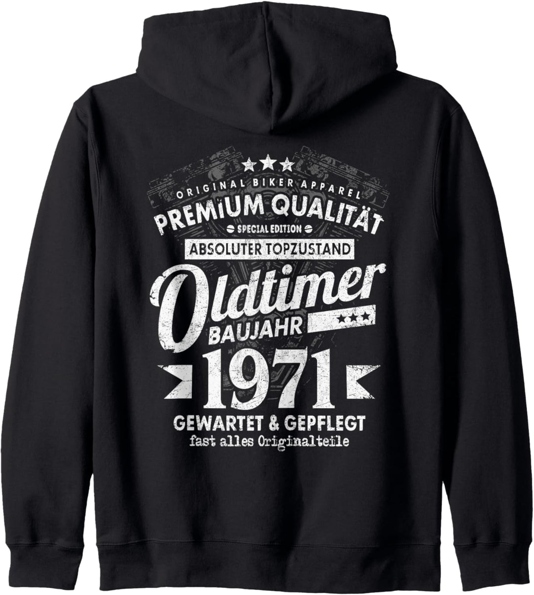 Motorrad Oldtimer Baujahr 1971 Motorradfahrer Geburtstag Kapuzenjacke