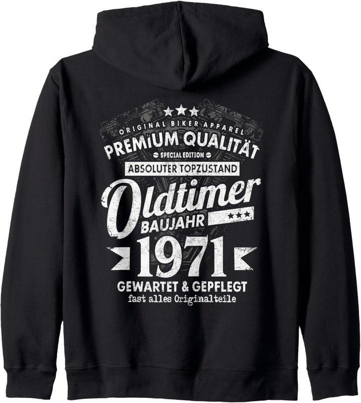 Motorrad Oldtimer Baujahr 1971 Motorradfahrer Geburtstag Kapuzenjacke