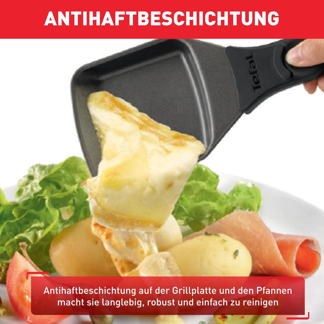 Tefal Raclette Ambiance RE4588 | für 10 Personen | inklusive Tischgrill-Funktion | Grillplatte antih
