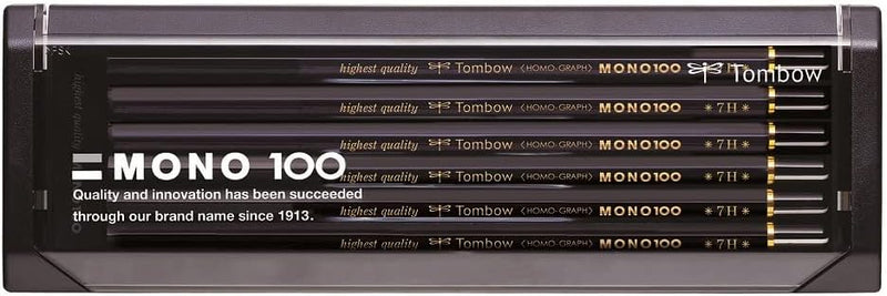 Tombow MONO-100-7H Bleistift Mono 100 Härtegrad 7H, 12-er Set, Härtegrad 7H