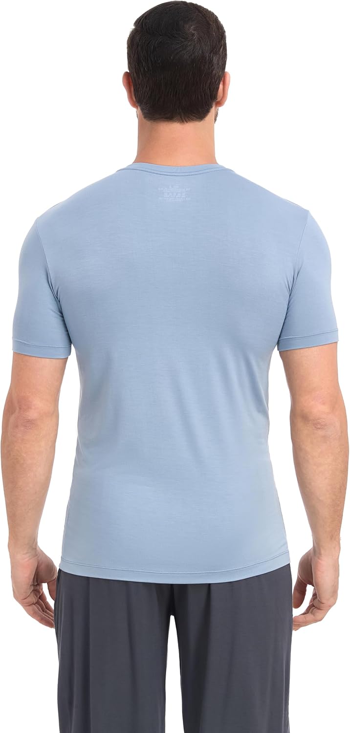 COLORFULLEAF 3/5er Pack Bambus V Ausschnitt T-Shirt Herren Stretch Unterhemd Männer Einfarbig Busine