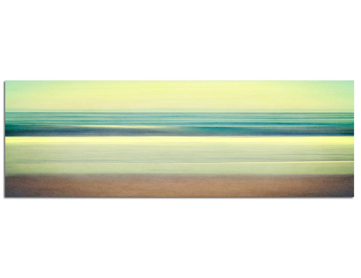 Paul Sinus Art Panoramabild auf Leinwand und Keilrahmen 120x40cm Meer Strand Wellen abstrakt