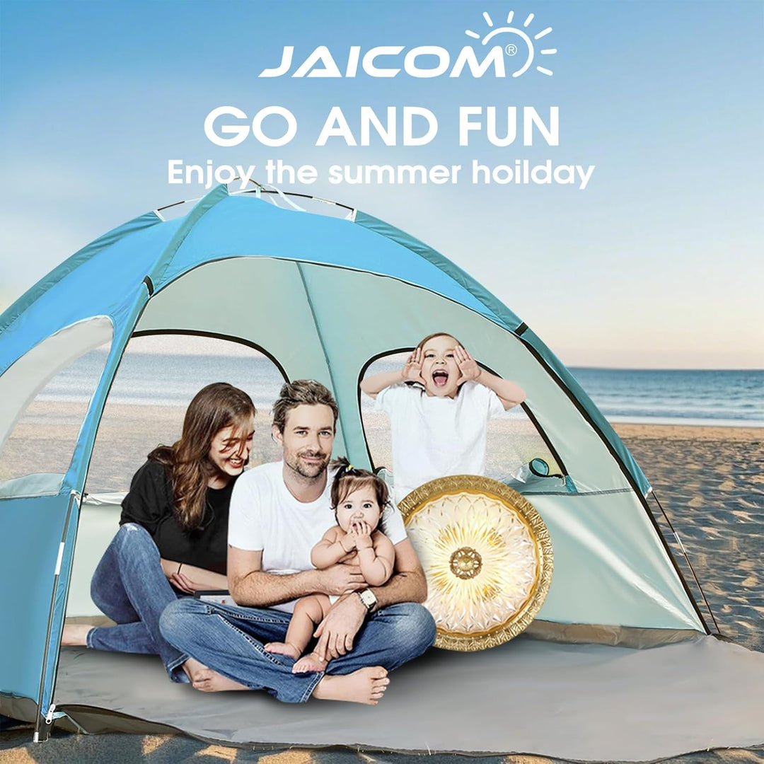 JAICOM Strandmuschel, 2-3 Personen Strandzelt mit UPF 50+ UV Schutz, Leichtes, schnell aufzubauendes