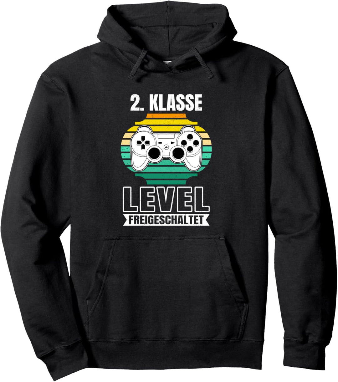 2. Klasse Level freigeschaltet Einschulung Schulanfang Pullover Hoodie