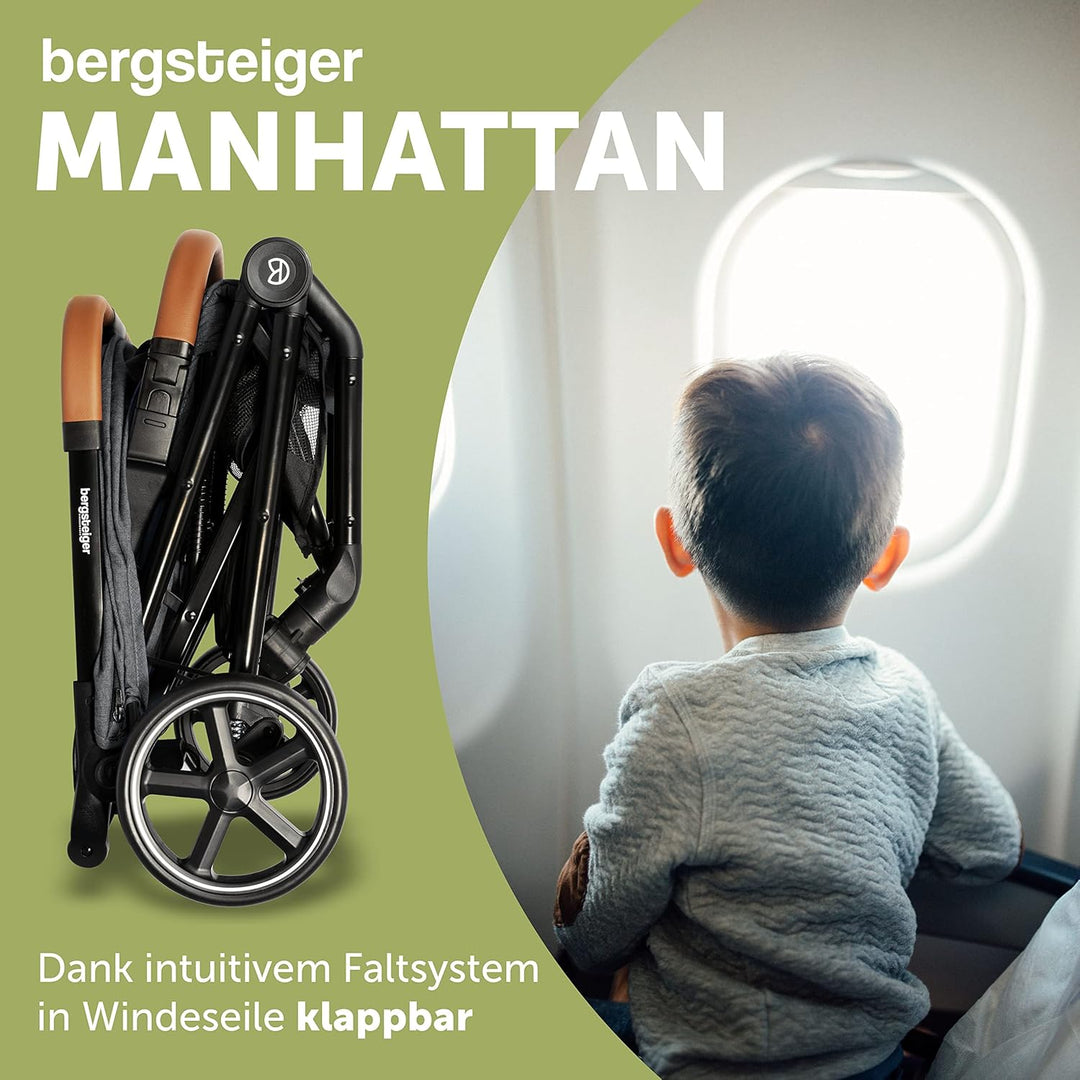 Bergsteiger Manhattan Buggy bis 15 kg, Reisebuggy mit Liegefunktion, Leichter und kompakter Sportwag