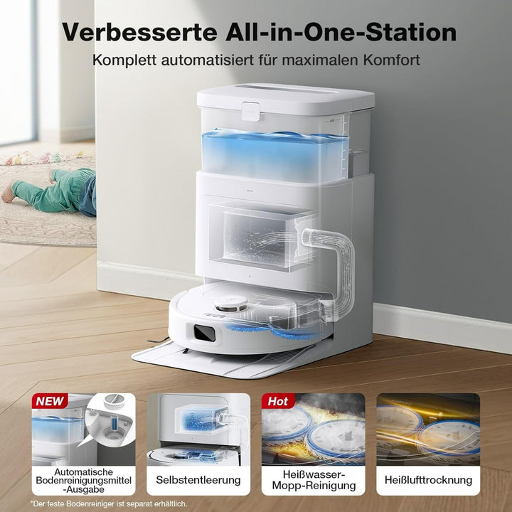 ECOVACS DEEBOT N30 PRO Omni Saugroboter mit Wischfunktion, 10.000 Pa Saugleistung, ZeroTangle 2.0-Te