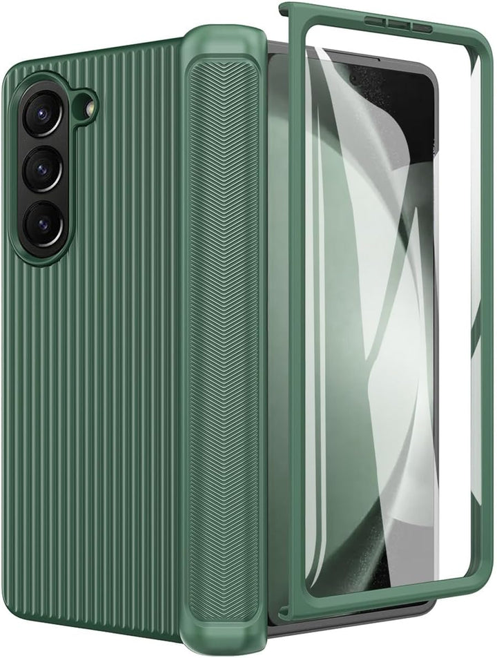 Miimall Schutzhülle Kompatibel mit Samsung Galaxy Z Fold 5 Hülle mit Scharnierschutz, Stossfest Fold