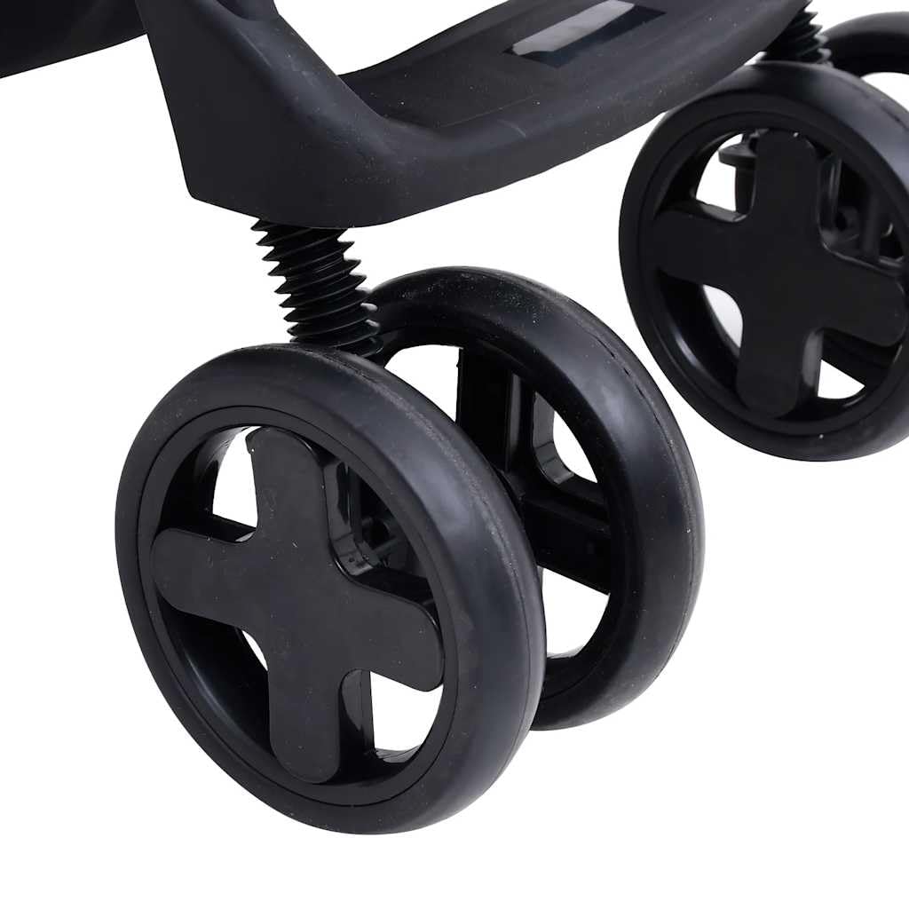 vidaXL 3-in-1 Kinderwagen Hellgrau und Schwarz Stahl, Grau
