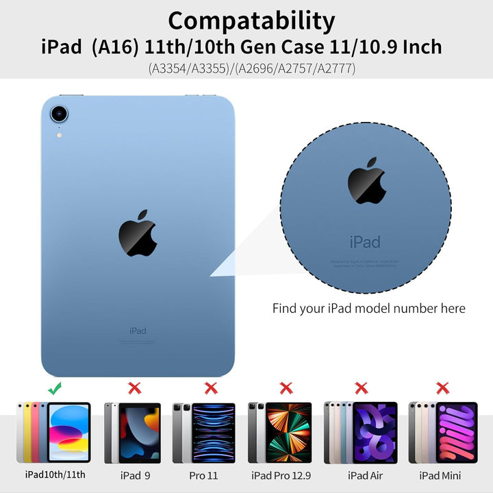 Hülle mit Tastatur für iPad A16 11.Generation 11 Zoll 2025, iPad 10. Generation 2022 10,9 Zoll, Blue