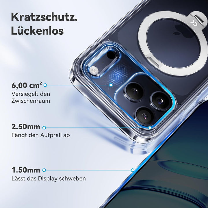 CASEKOO für iPhone 17 Pro Hülle für MagSafe [360 Drehständer] [Kameraschutz & Militärschutz] Stossfe