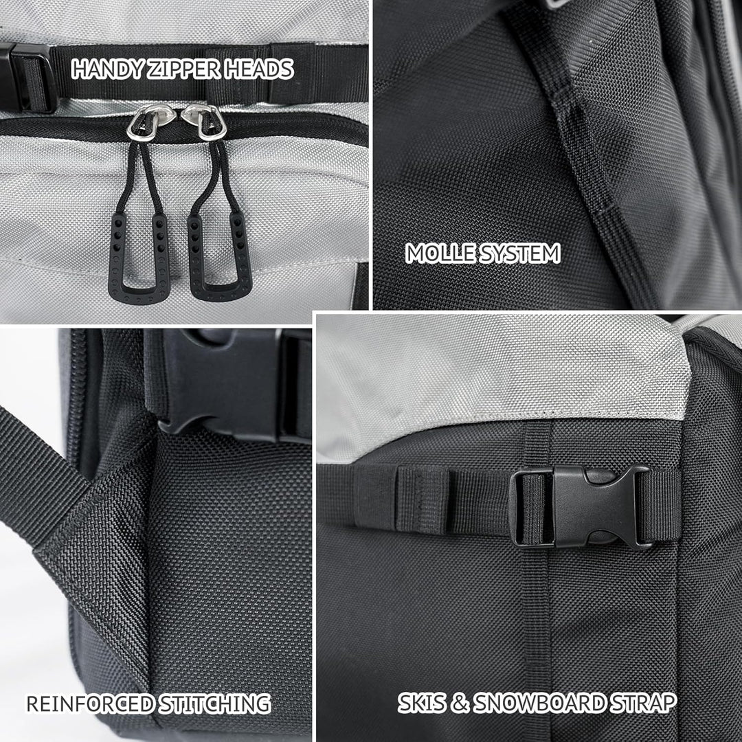 Unigear 50L/70L Skischuhrucksack Snowboardschuhe mit Helmtasche Wintersport Skifahren Skating Rucksa
