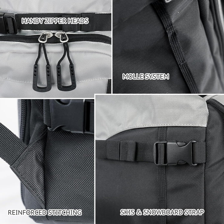 Unigear 50L/70L Skischuhrucksack Snowboardschuhe mit Helmtasche Wintersport Skifahren Skating Rucksa