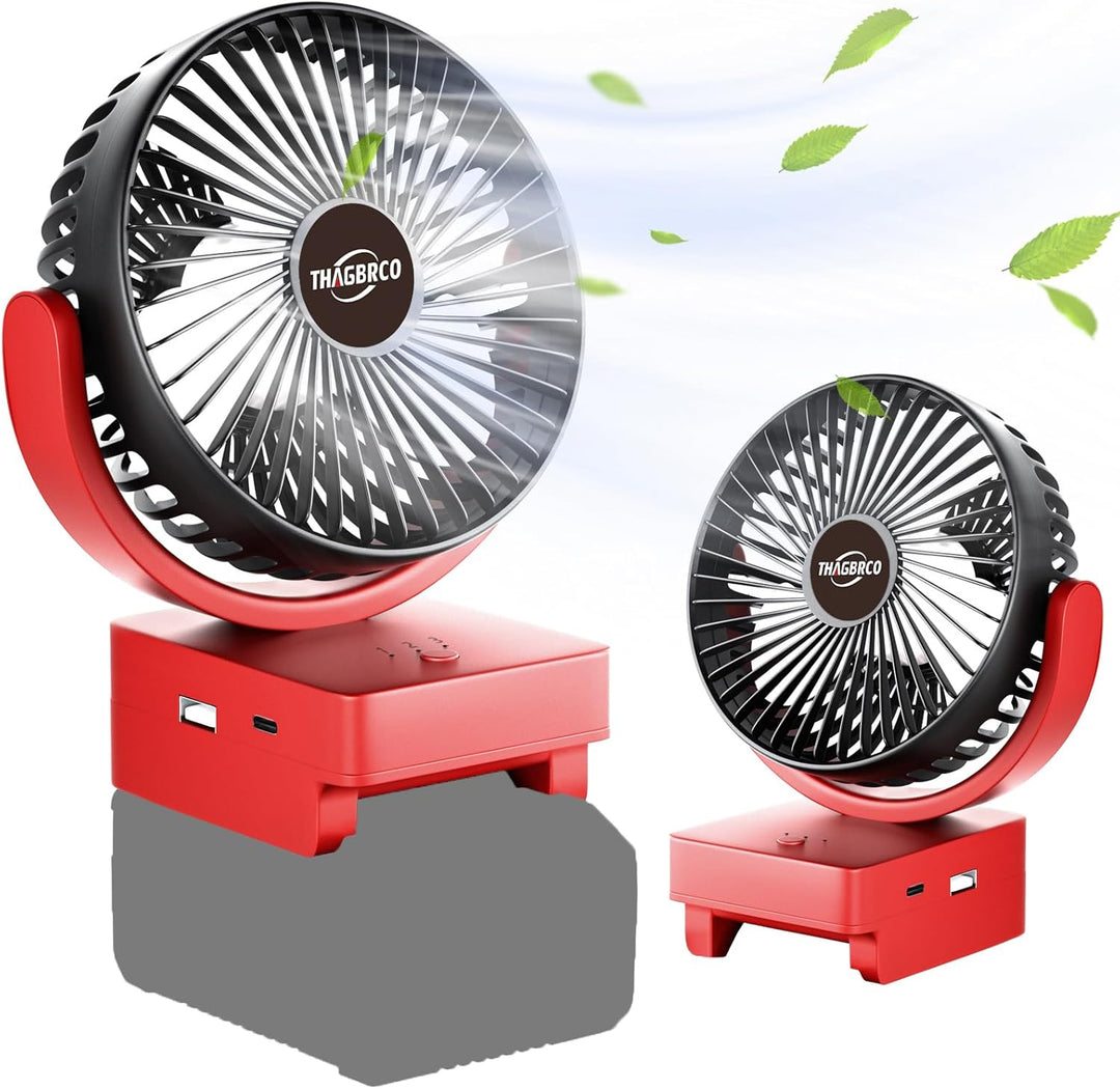 ThagBrco Wireless Fan Kompatibel für Einhell 18V Akku- Cordless Fan, Bürstenloser Motor mit USB A+C