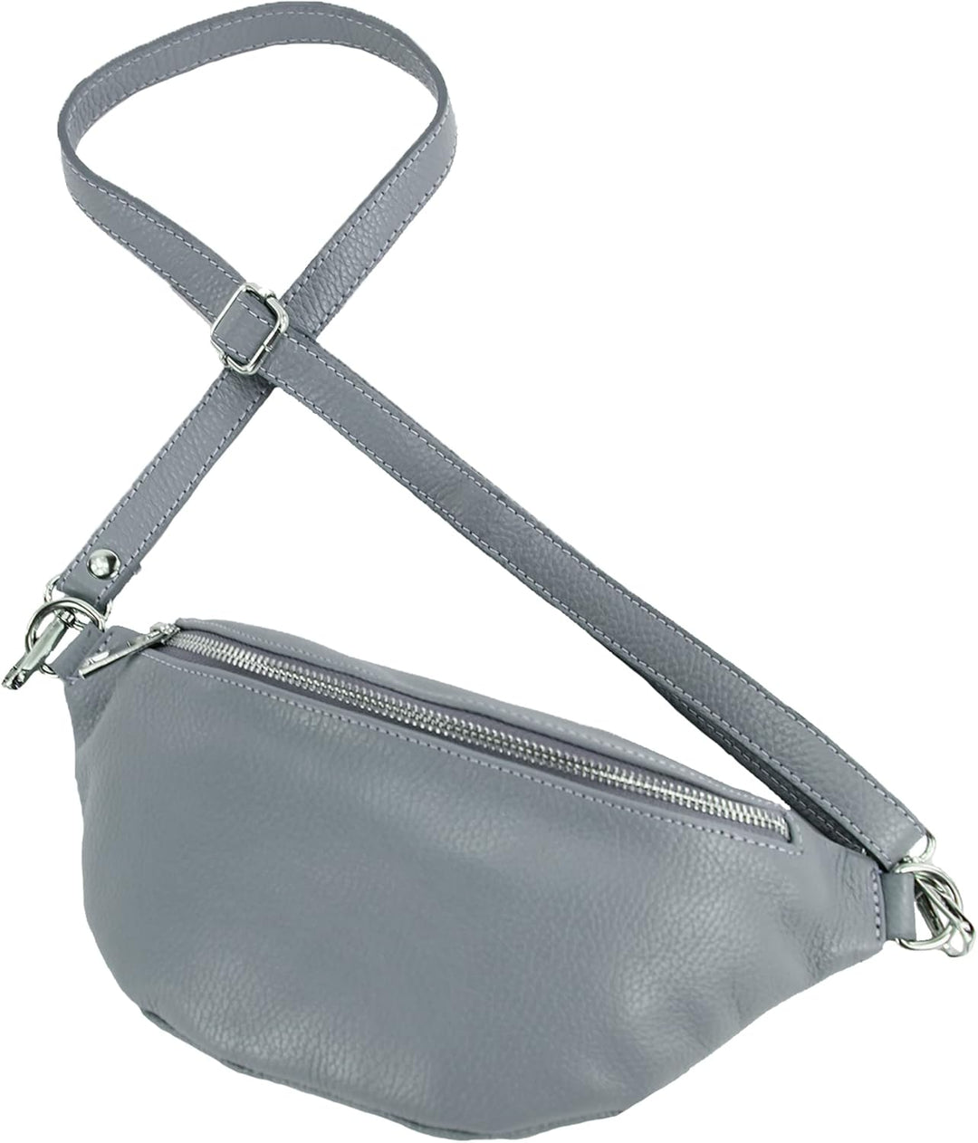 modamoda de - T211 - ital. Hüfttasche Bauchtasche Brusttasche Medium aus weichem Leder, Farbe:Tauben