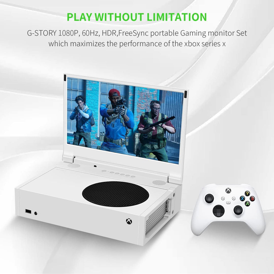 G-STORY 12,5” Portable Monitor für Xbox Series S, 1080P IPS Tragbarer Screen mit Dual Speakers, HDMI