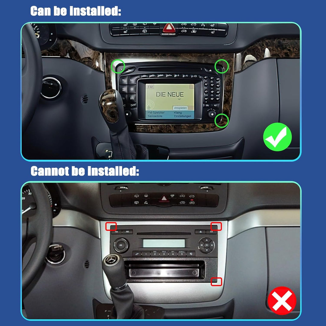 CAMECHO 8-Kern 4+64G Qualcomm Navi Autoradi für Mercedes-Benz Viano 2004-2011 Vito 2010-2015, 10 Zol
