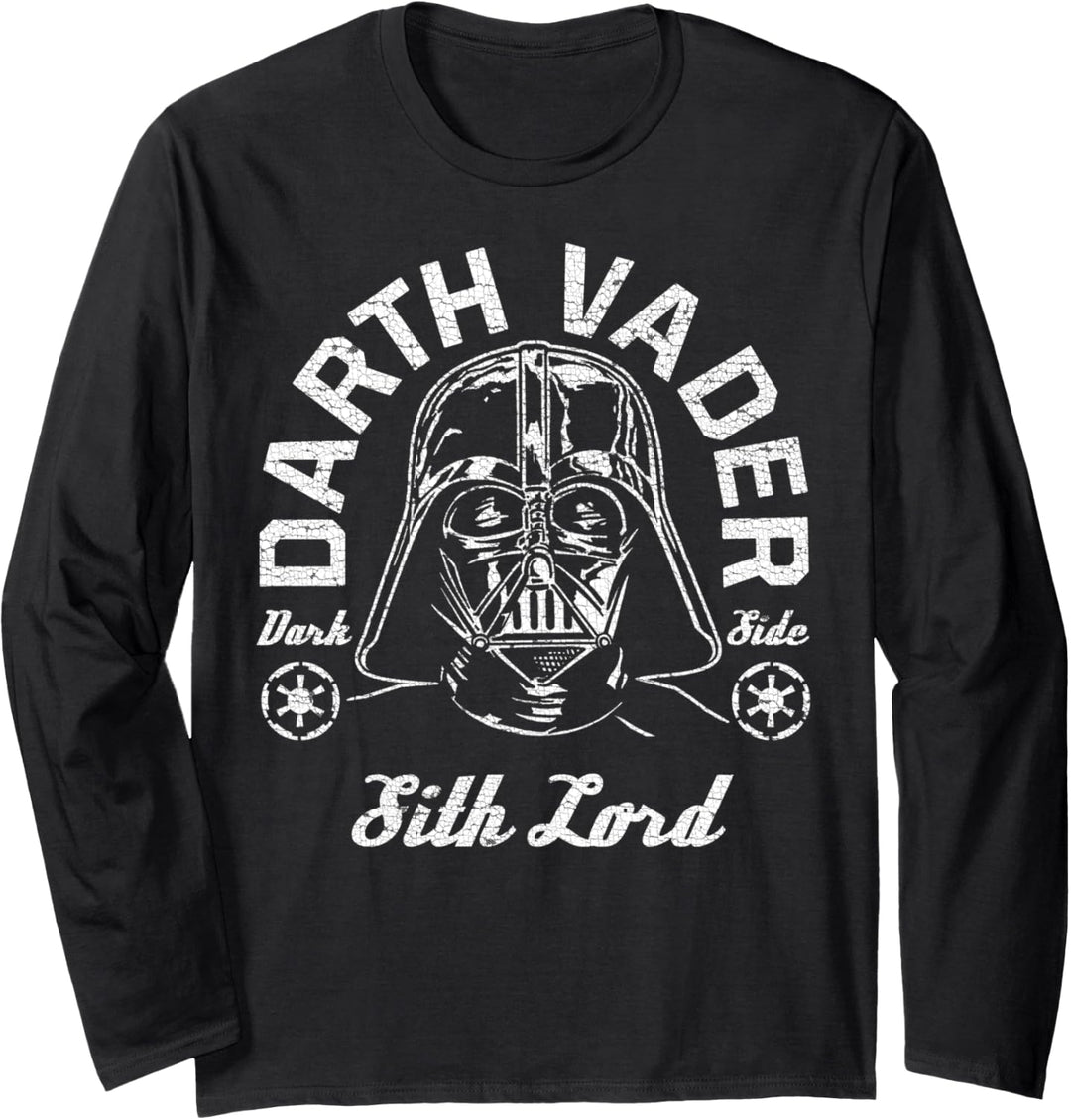 Star Wars Darth Vader Dark Side Sith Lord Text Langarmshirt