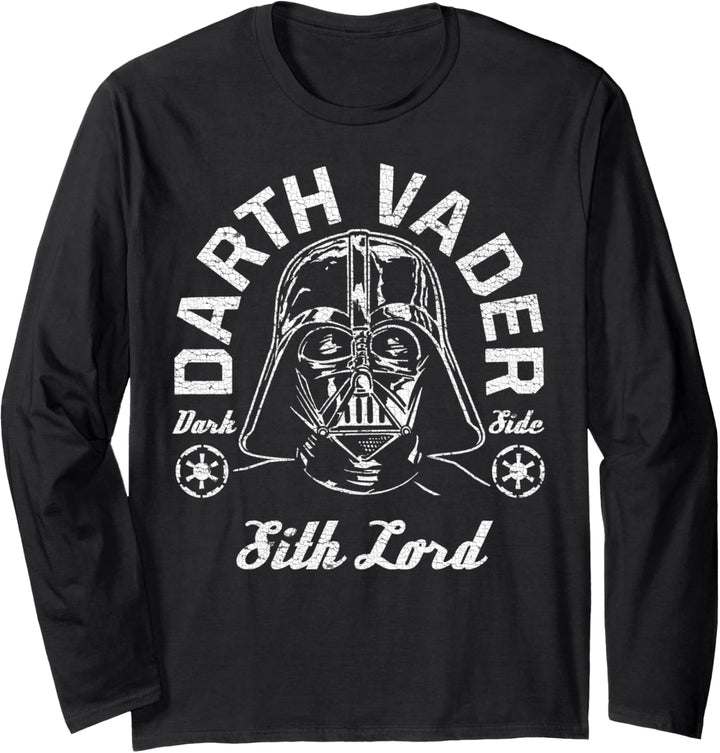 Star Wars Darth Vader Dark Side Sith Lord Text Langarmshirt