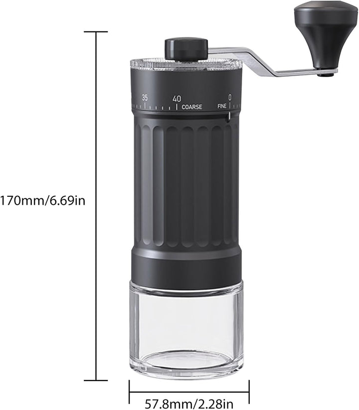 Irishom Manuell Kaffeemühle 40 Grössengrössen Einstellungen Keramik 2.0 Burr tragbar für Heimbüro od