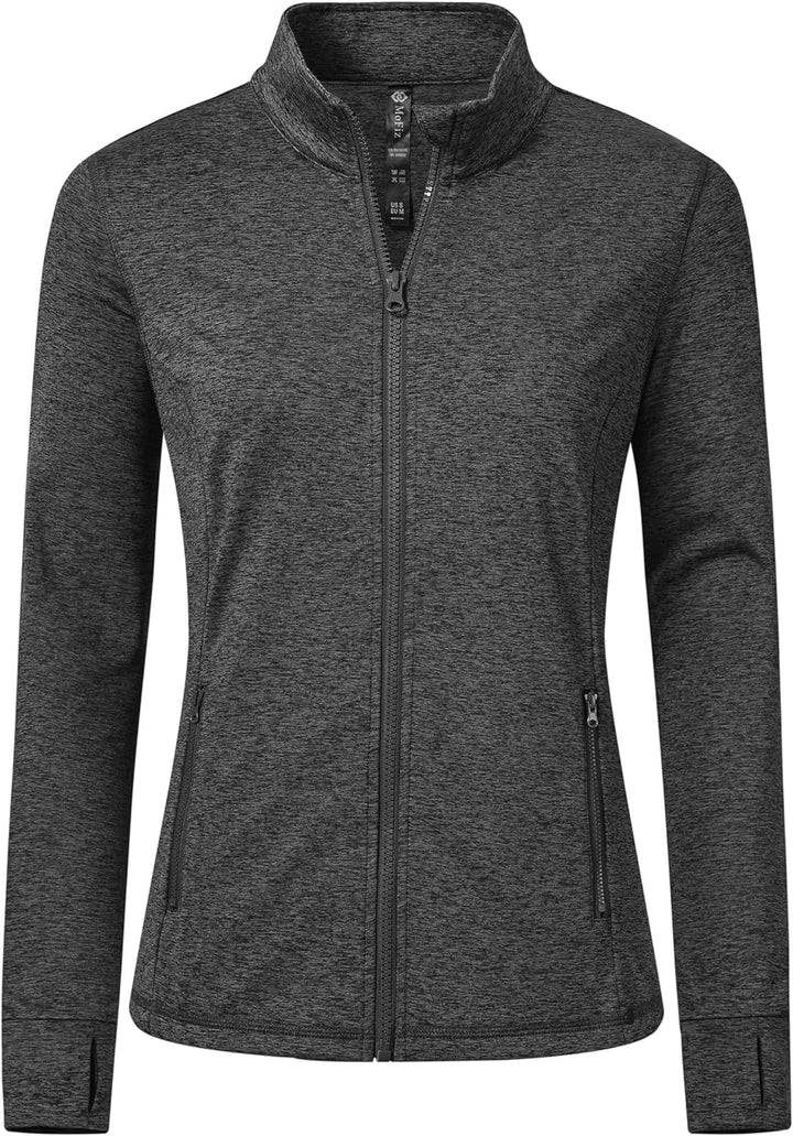 MoFiz Sportjacke Damen Leicht Trainingsjacke Mikrofleece Sweatjacke Wandershirt mit Reissverschluss