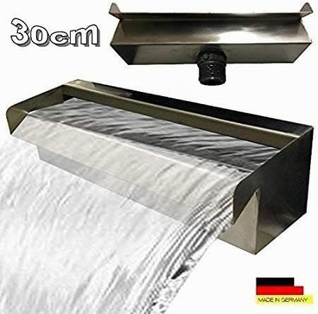 Kaminbau Mierzwa Edelstahl V2A Wasserfall Wasserspiel Kaskade - Made in Germany - 30 cm, 30 cm