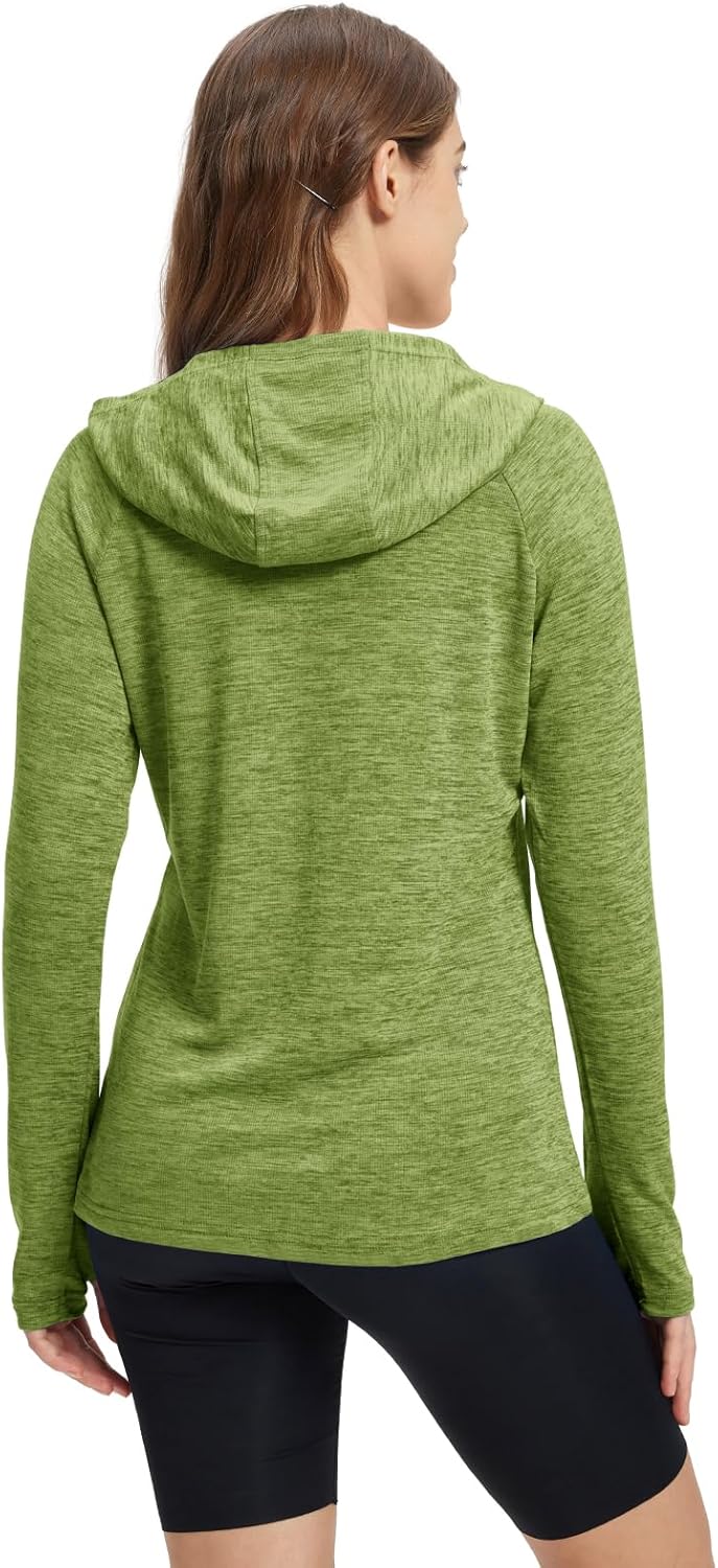 Damen Sport Shirt Langarm Laufshirt UPF 50+ UV Schutz Schnelltrocknend Pullover Sweatshirts Fitness
