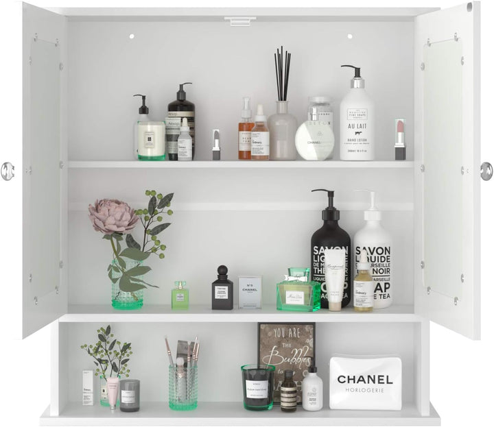 RELAX4LIFE Spiegelschrank Badezimmerspiegelschrank Hängeschrank Badezimmerschrank Badschrank Schmink