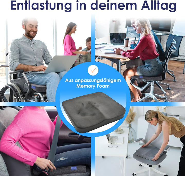 DYNMC you Ergonomisches Sitzkissen Bürostuhl - Mittelhart H3 - Test SEHR GUT - [MIT PHYSIOTHERAPEUTE