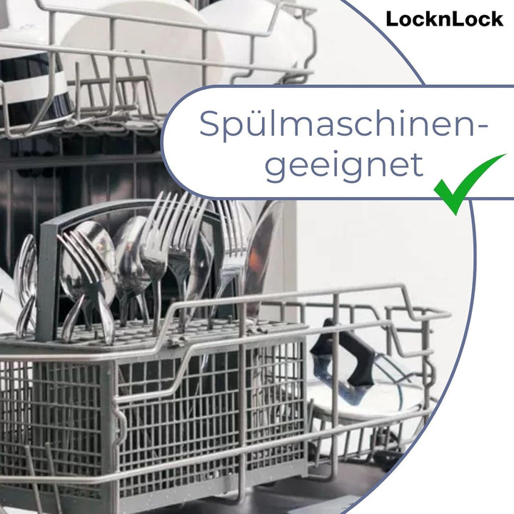 LocknLock PP Classic Frischhaltedose rund mit Griff, 5 L, Ø 28,5 x 12,8 cm, Sicherer Transport von S