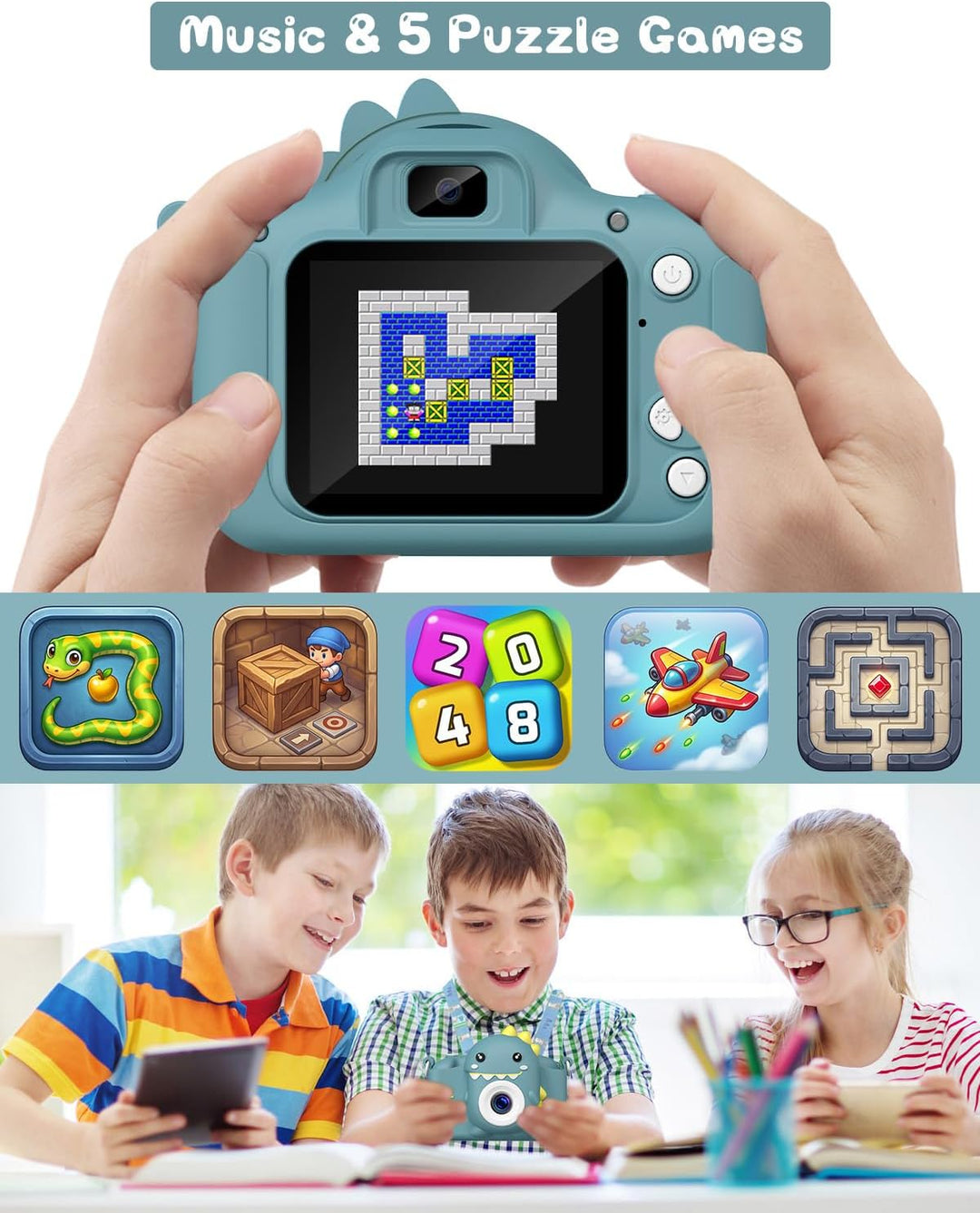 Kinderkamera, Gofunly Kinder Kamera 1080P 2,0-Zoll-Bildschirm Fotoapparat Kinder mit 32GB-Karte Self