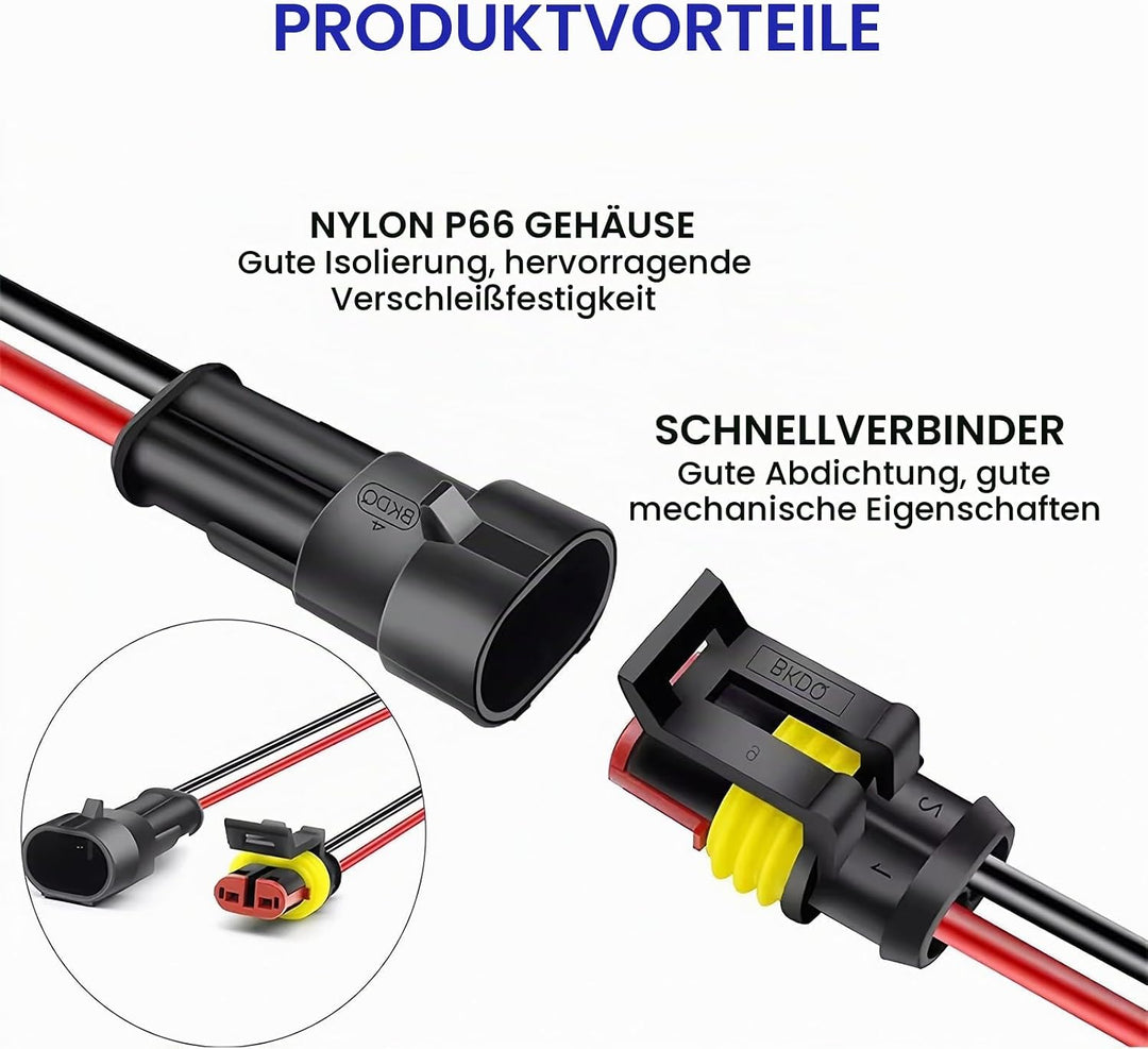 KFZ Stecker KFZ Kabel Steckverbinder 352 Stück wasserdichte KFZ Kabel Steckverbinder+Crimper Zange,