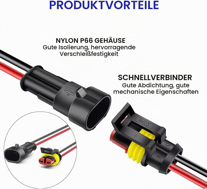 KFZ Stecker KFZ Kabel Steckverbinder 352 Stück wasserdichte KFZ Kabel Steckverbinder+Crimper Zange,
