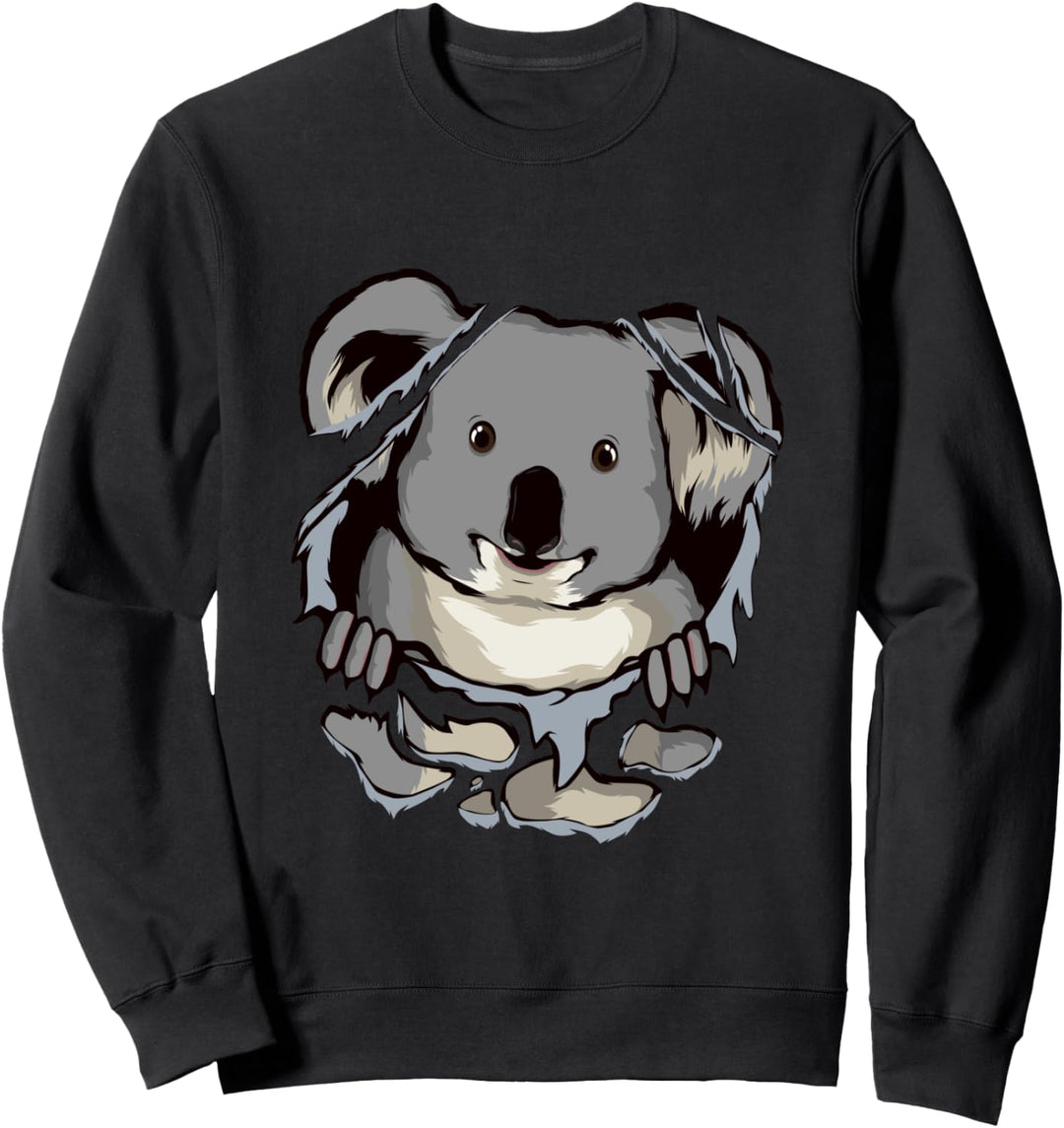 Koala schaut durch zerrissene Kleidung Koalabär Koalas Sweatshirt