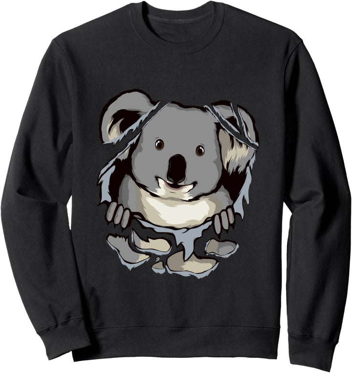 Koala schaut durch zerrissene Kleidung Koalabär Koalas Sweatshirt