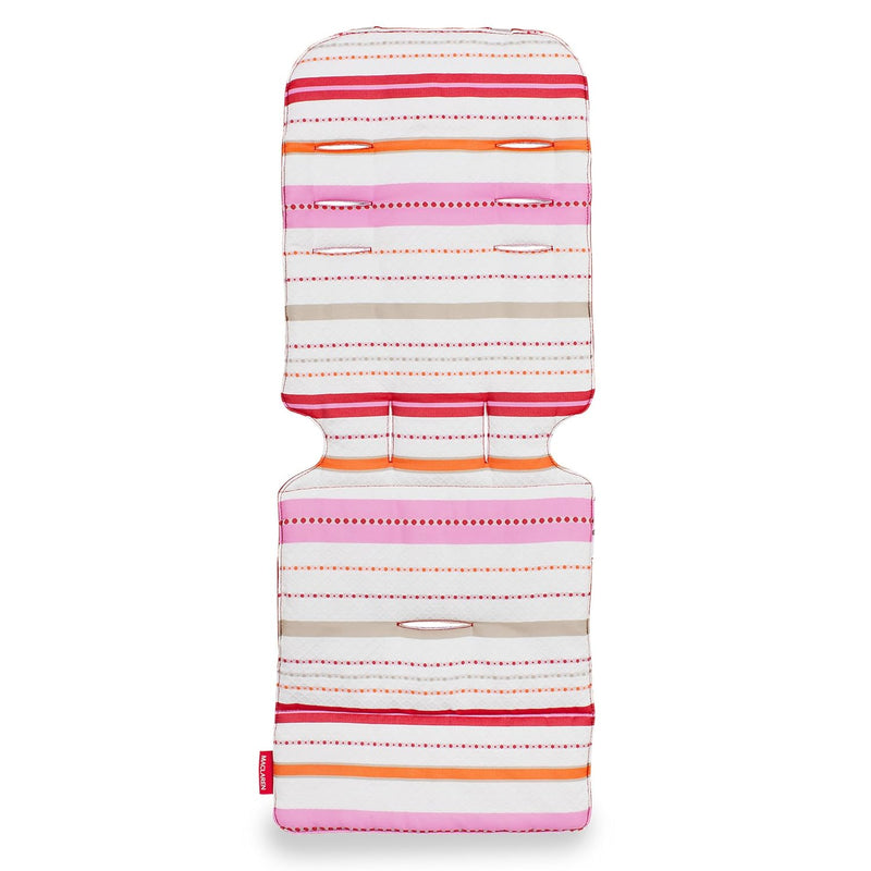 Maclaren Universal Sitzauflage Marseilles Stripe Pink - Doppelseitiges Kinderwagenzubehör, Atmungsak