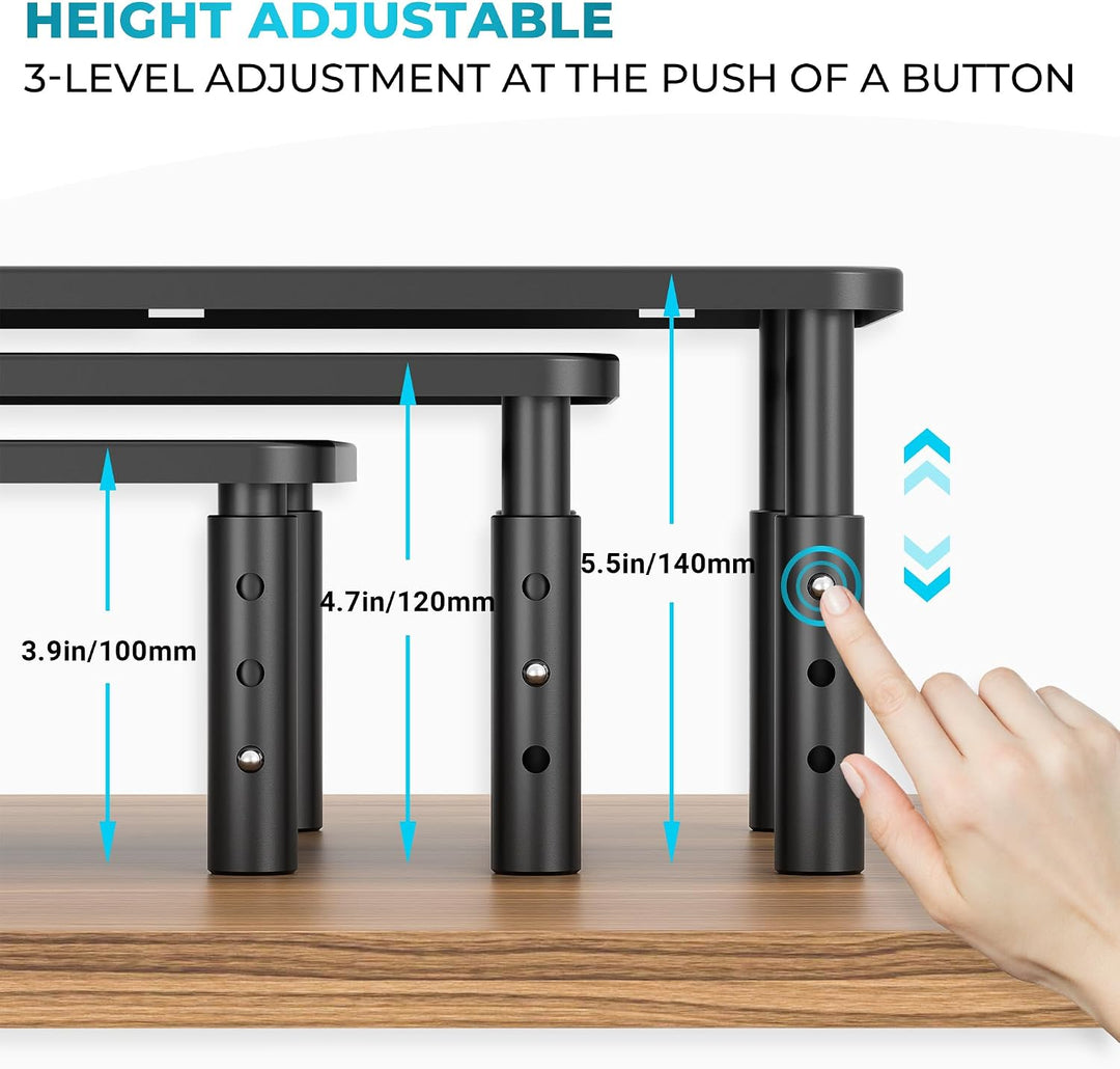 BONTEC Monitorständer Höhenverstellbarer Bildschirmständer Monitor-Raiser Ergonomischer aus hochwert